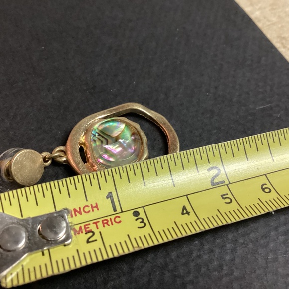 Drop dangle earrings untested sterling ??? ABALONE CENTERS. FUNKY DESIGN 💕 - Picture 5 of 7